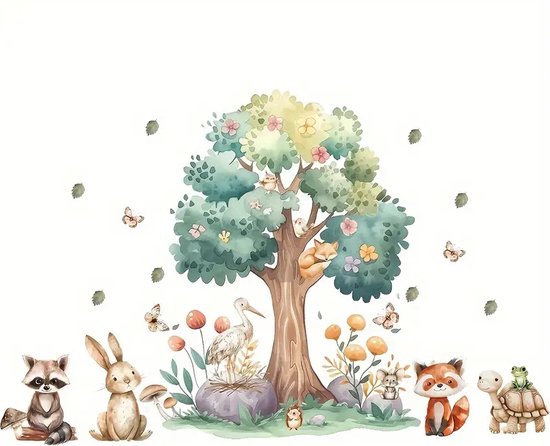 Roommates Roommates muursticker dieren uit het bos