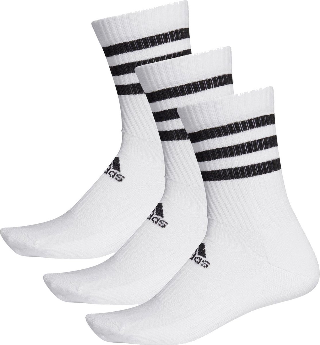 adidas 3-Stripes Gevoerde Sokken 3 Paar Sportsokken – Unisex Wit