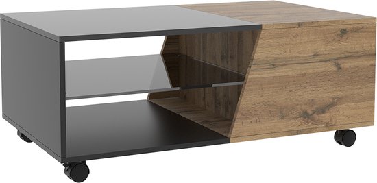 Posture salontafel hout zwart ø120cm - Gratis thuisbezorgd - De Woon Winkel
