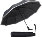Infinity Goods Stormparaplu - Paraplu - 140 km/u - Reflecterend - Ø 107 cm - Automatisch Uitklapbaar - Beschermhoes - Zwart