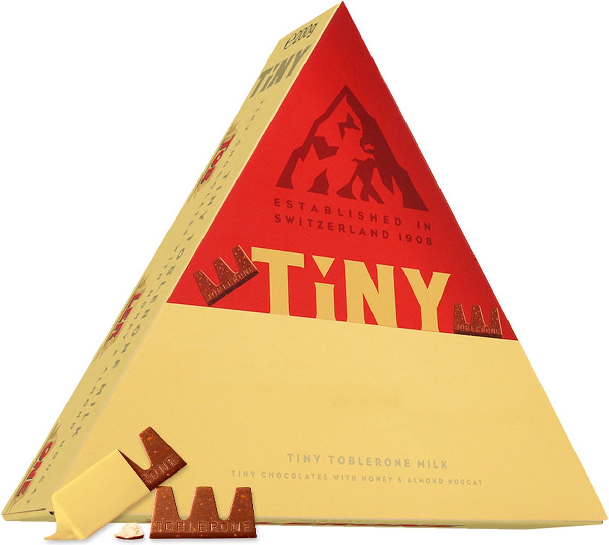Toblerone Tiny 224g - Individueel verpakte melkchocolade met nougat, amandel en honing - Deluxe geschenkdoos - Chocoladecadeau