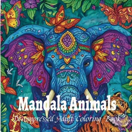 Kleurboek Dieren Mandala – Mandala Kleurplaten Dieren – Kleurboek Volwassenen Dieren – Ontspanning Mandala Patronen – Mandala Tekeningen Dieren – Animal Mandala – 20 Kleurplaten – 20x20cm