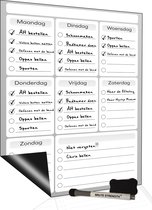 Agenda hebdomadaire magnétique (4) - Comprend un marqueur de tableau blanc magnétique + une gomme magnétique supplémentaire - Format A3 - Calendrier - Agenda journalier - Tableau de planification - Agenda familial - Agenda des tâches