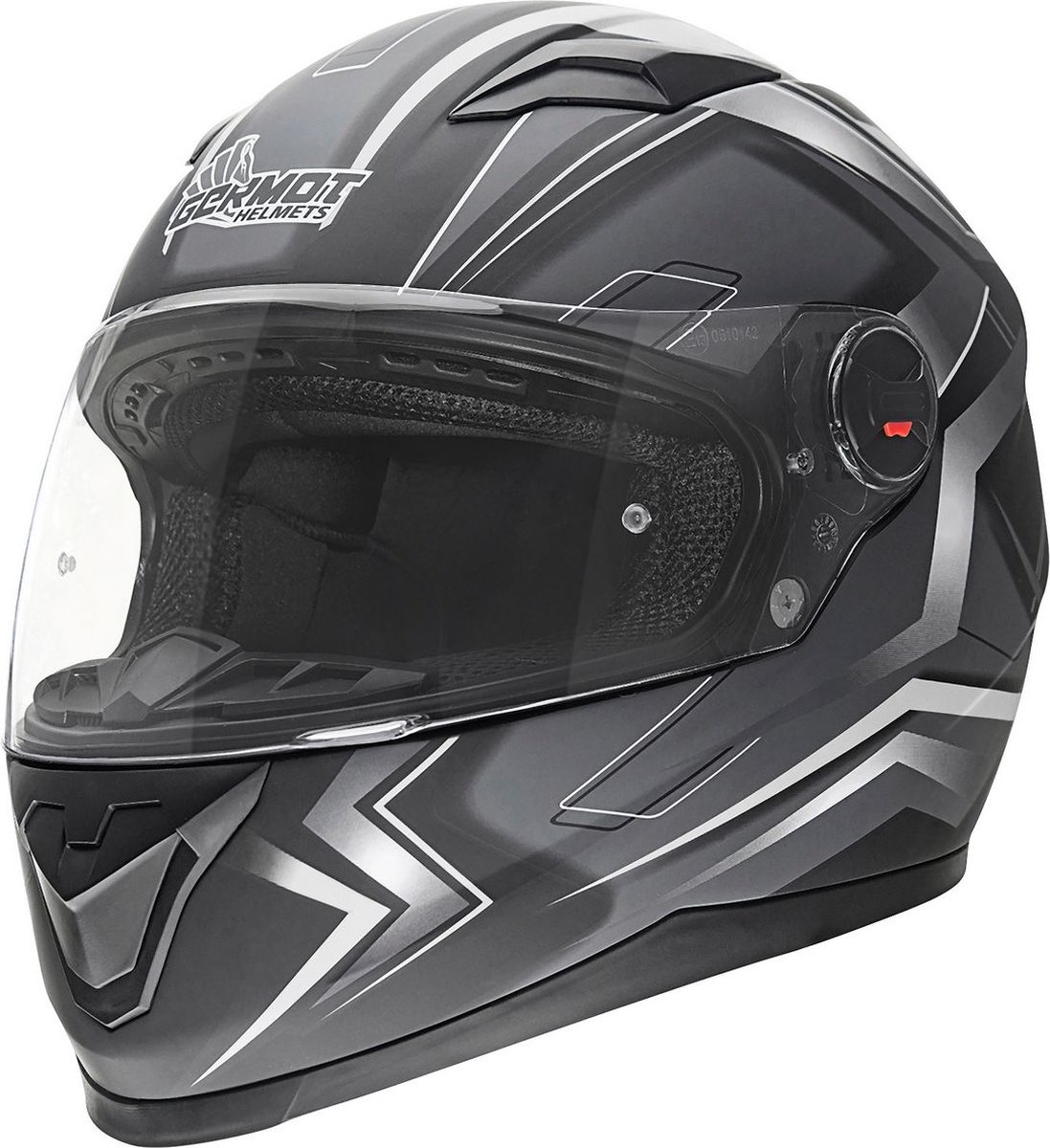 Germot Motorrad Helm GM 320 Integralhelm matt Black/White-M