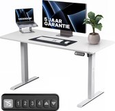Bol.com Stane Zit Sta Bureau Elektrisch Verstelbaar - 4 Geheugen Standen - Incl. Kabelgoot - 140 x 60 cm - 5 Jaar Garantie - Wit aanbieding