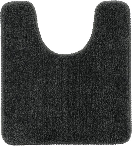 Tendance Tapis de toilette/tapis de toilette Aquarius - avec évidement - antidérapant - microfibre - anthracite - 45 x 50 cm - tapis de salle de bain
