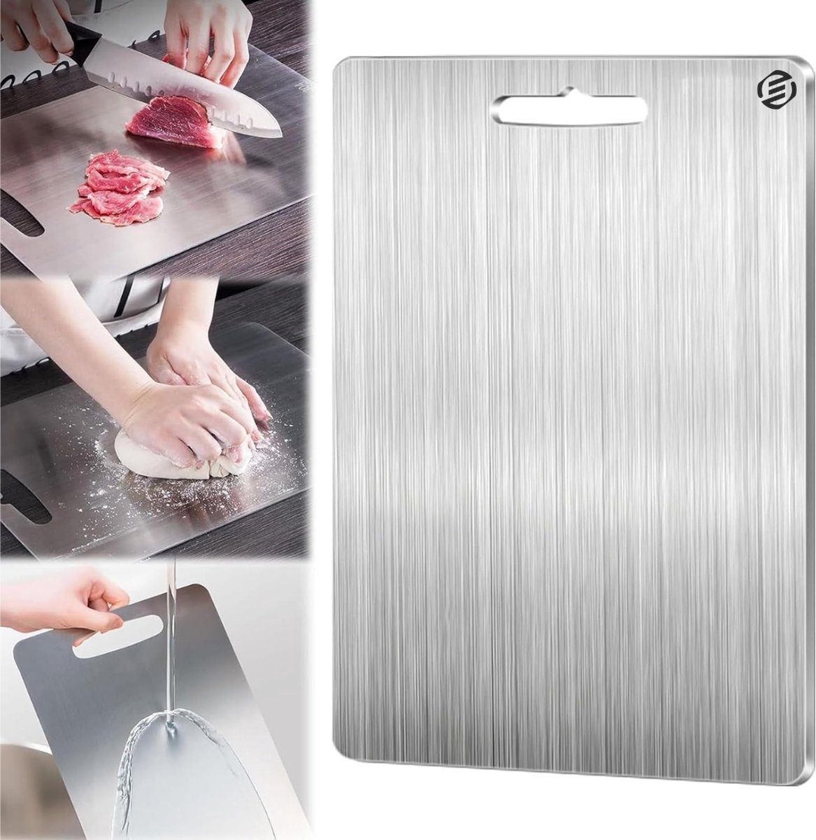 Titanium Snijplank - Snijplank - Cutting Board - Vaatwasserbestendig - Anti Bacterieël - Roestvrijstalen Snijplank - Snijplank - Snijplanken - Anti Microplastic