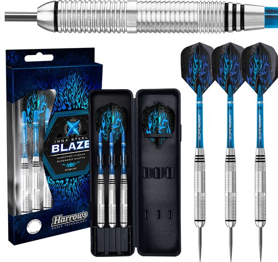 Harrows Trophy 65 Stück Dart-Set - High Performance 12 x Steel Tip Darts mit Premium Grip - Ultimatives Bundle mit vollem Dartzubehör - Supergrip Dart-Schäfte - Super Strong Dart Flights (25 Stück
