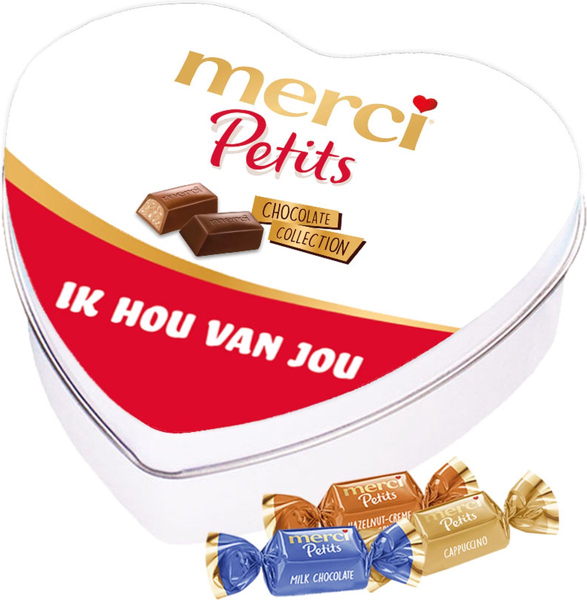 merci Petits geschenkdoos hartje "Ik hou van jou" - 7 smaken - chocoladecadeau - Valentijnscadeau - 115g