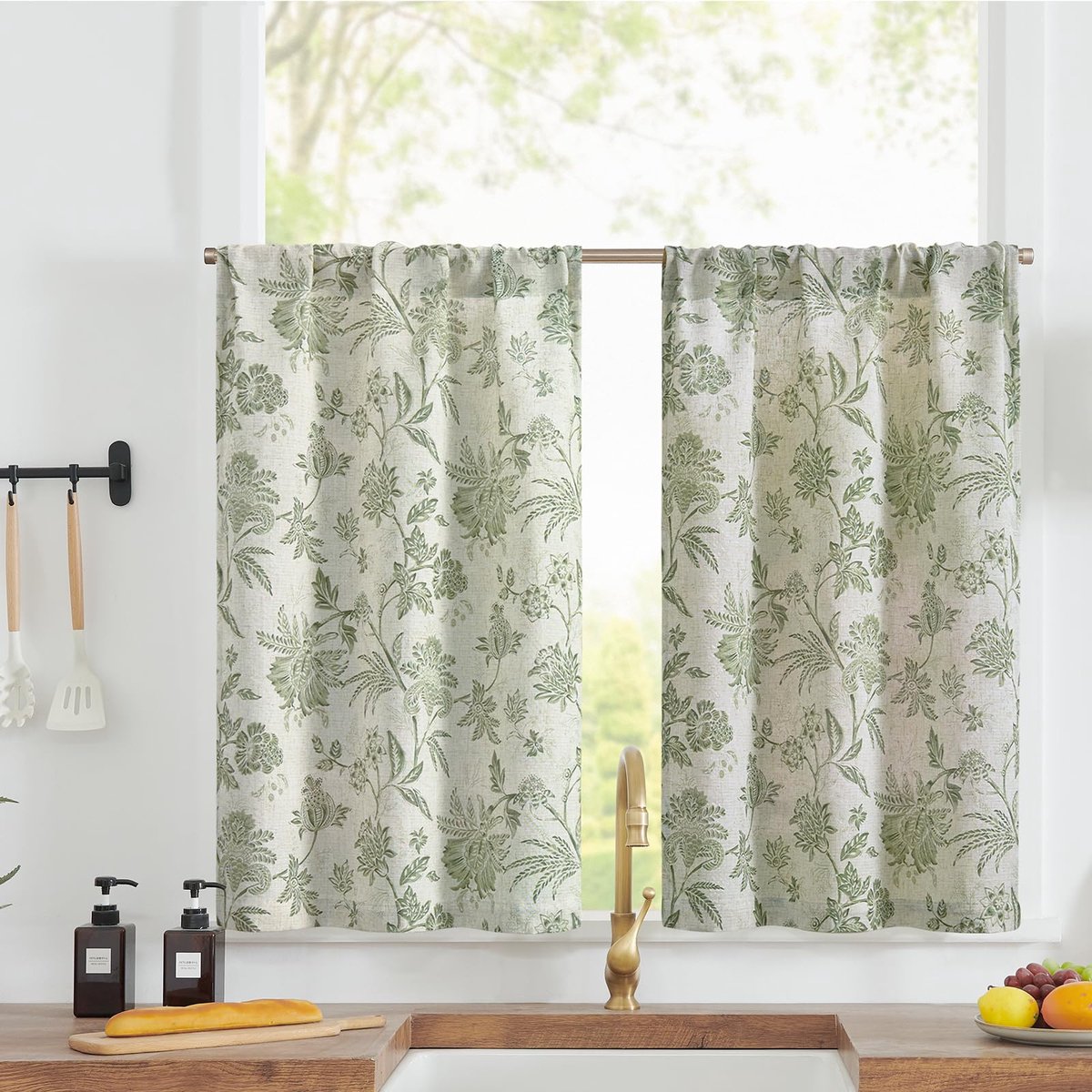 Goodivery ® Charmante Bloemenlinnen Gordijnen voor Een Landelijke Stijl in Huis
