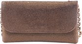 Flora & Co - clutch - avondtasje bling bling - handtas feestdagen - bruin