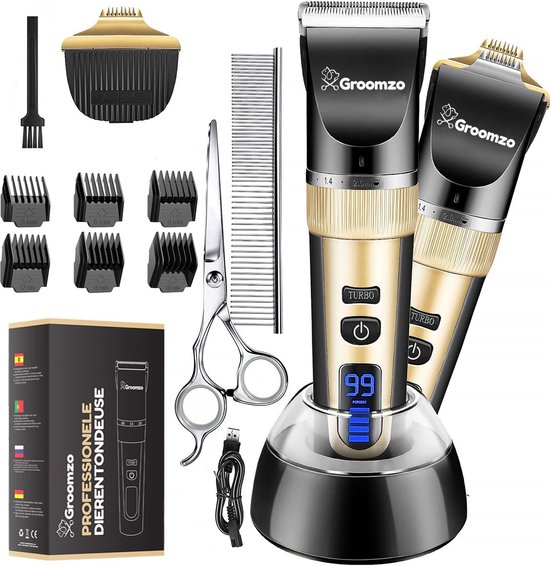 Groomzo Professionele 2-in-1 Hondentondeuse voor Dikke Vacht – Draadloos - Stil - Incl. video trimcursus