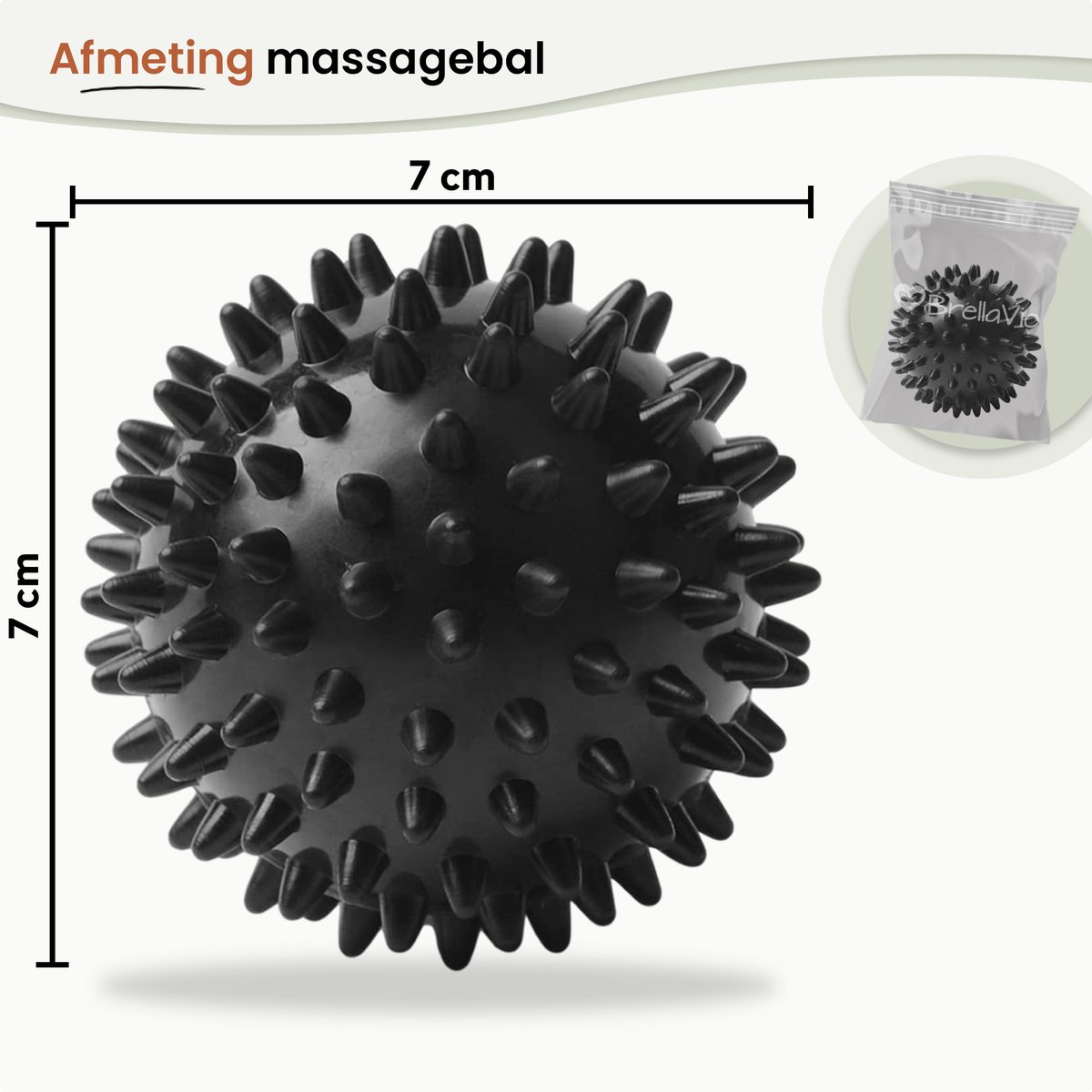 BrellaVio Massagebal - 7cm - Voor nek, rug, schouders - Bol