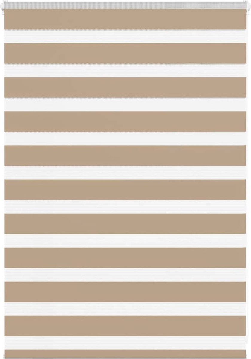 vidaXL - Zebra - Blind - 100x100 - cm - stofbreedte - 95,9 - cm - polyester - zandbruin