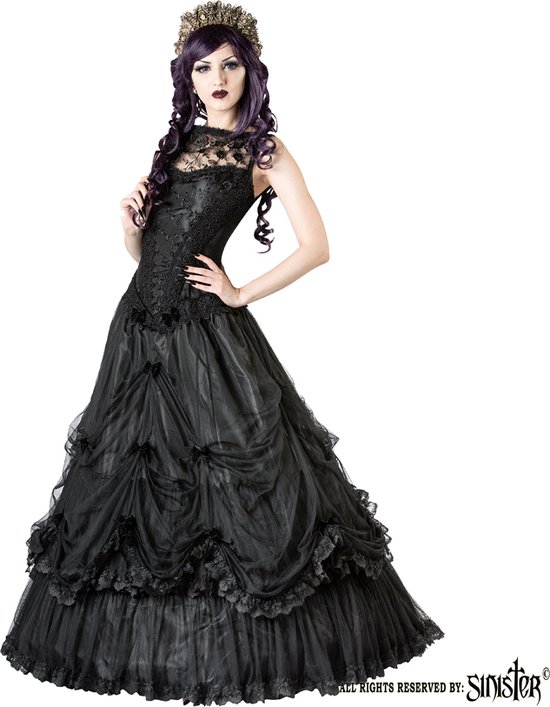 MaNMaNing Middeleeuwse gothic jurk voor dames, met bandjes en mouwloos
