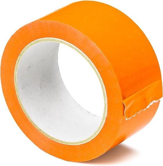 Gekleurde Tape PVC oranje - 50mm x 66m - 36 rollen | bol.com