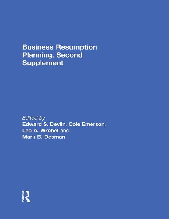 Business Resumption Planning, Second Supplement - cover