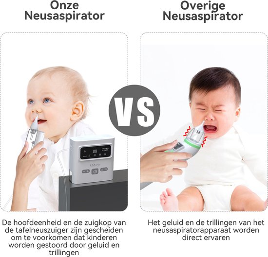 Aspirateur nasal LAKOO Pro N2 - Nettoyant nasal pour nouveau-nés - 9 niveaux d'aspiration - plus musique et lumière