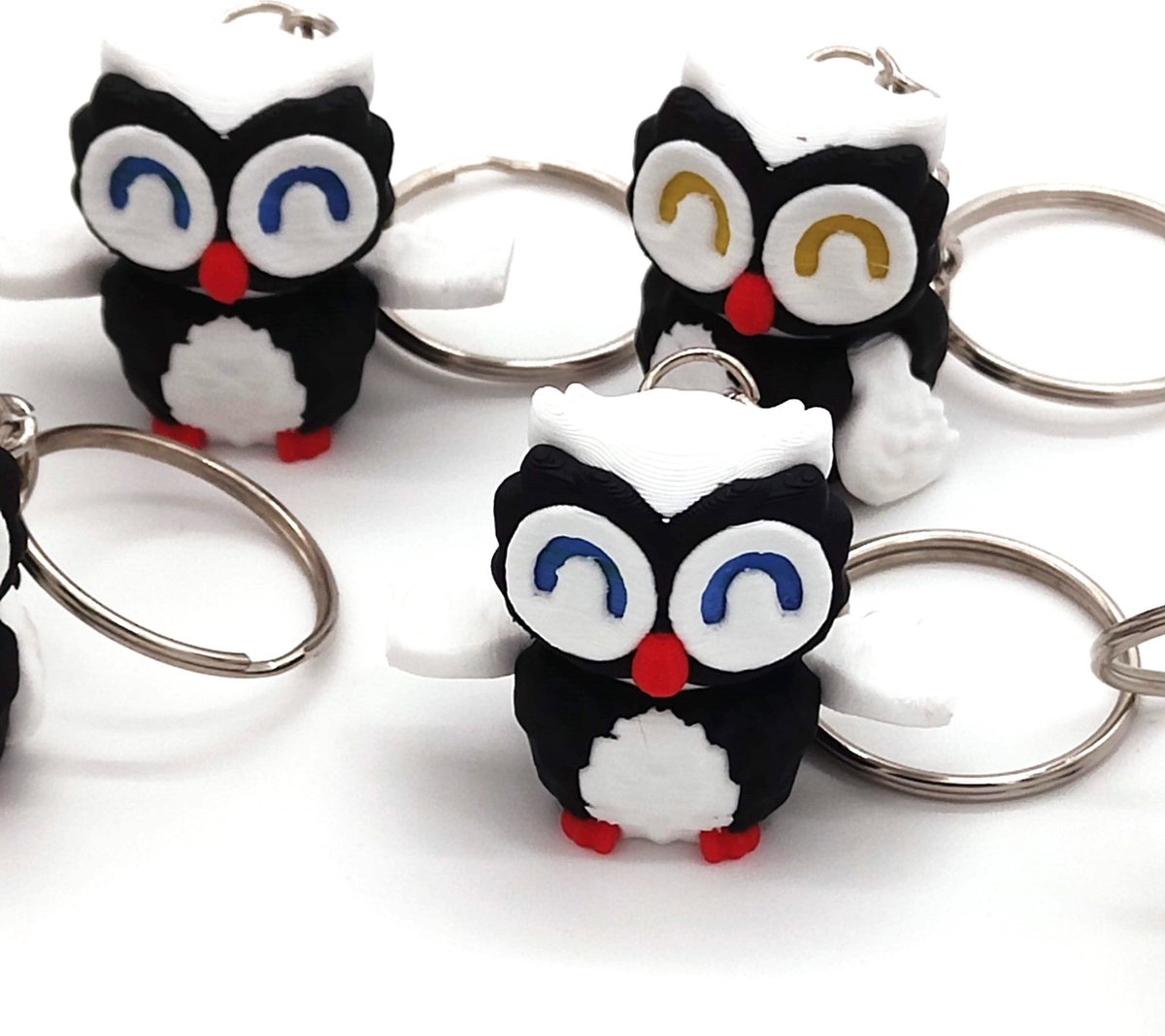 Uil sleutelhanger, schattige sleutelhanger, uilen, gehoornde uil, sneeuwuil, lief, schattig, dierenaccessoires