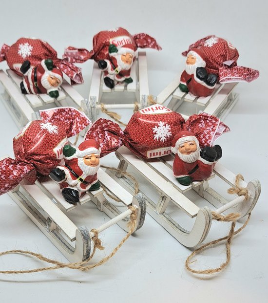 MIJOMA - Set De Service De Noël En Bois Et Verre (5 Pièces) - Traîneau Avec 4 Bols Pour Apéritifs, Fromages, Sauces - 3