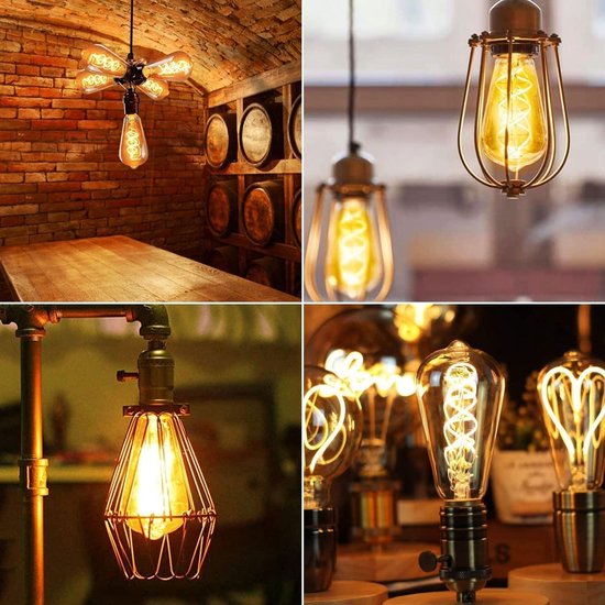 Edison vintage gloeilamp E27, E27 LED vintage dimbaar 4W