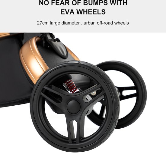 Seastone - Luxe Kinderwagen - 3 in 1 - Wandelwagen - Autostoeltje - Buggy reiswieg - Inklapbaar - 0-36 maanden - Zwart van Merkloos — afbeelding 5