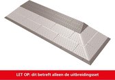 Deluxe Drempelhulp uitbreidingsset - Grijs/Bruin - Set 3 laags - 2-zijdig oprijdbaar - 450 x 1160 mm