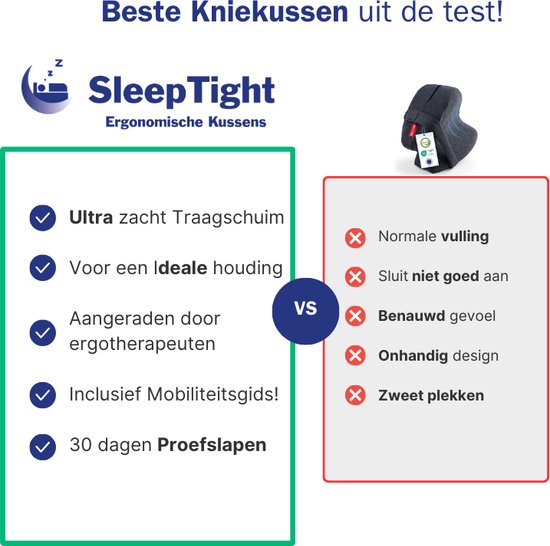 Kniekussen voor in Bed - Beenkussen - Orthopedisch Kniekussen - Zwangerschapskussen - Zijslapers - Aanbevolen door Ergotherapeuten