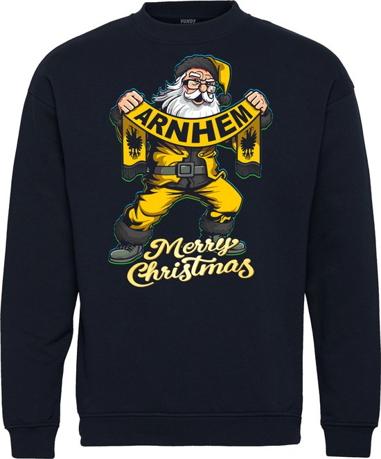 Kersttrui Kerstman Arnhem | Foute Kersttrui Dames Heren | Kerstcadeau | Vitesse supporter | Navy | maat XL