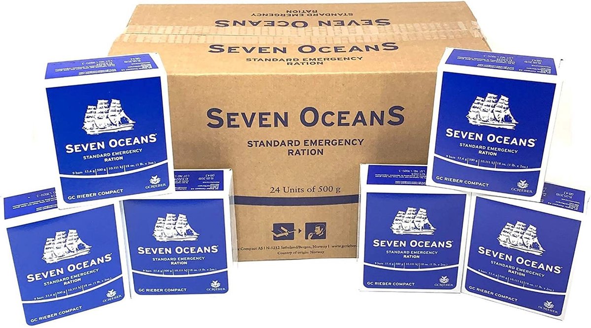 Seven Oceans Standard Emergency Rantsoenen - Noodrantsoen - doos met 24 stuks - THT 2029