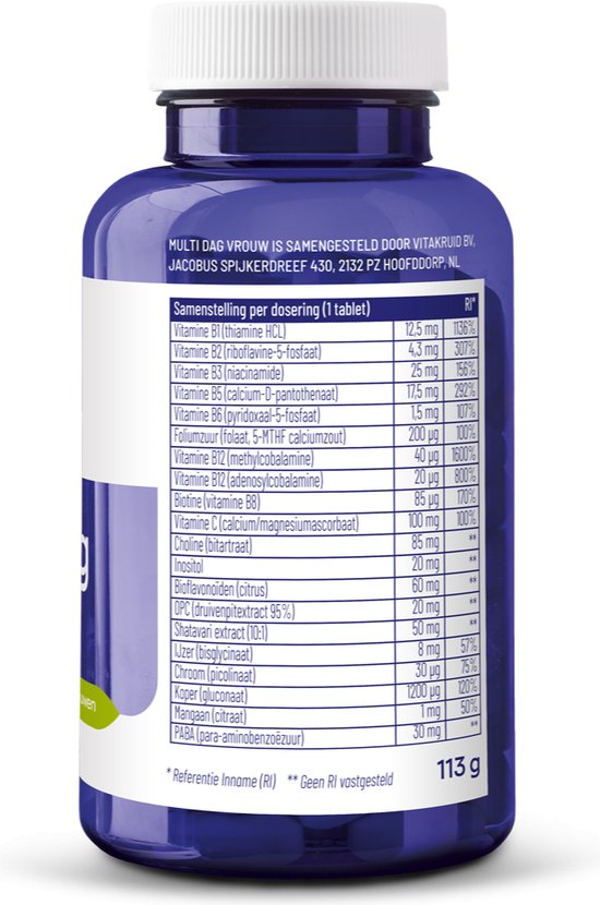 Vitakruid Multi Dag vrouw Voedingssupplement - 90 tabletten