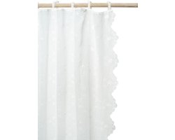 Gordijnen | Victoria - Geborduurde Voile - Gebroken Wit - Golvende Randen & Velvet Linten - 180x250 cm - Pimlico
