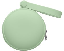 kwmobile siliconen tasje voor draadloze oordopjes in-ear Headphones hoesje - Headset etui 8 x 8 cm - Beschermhoes met rits in pastelgroen