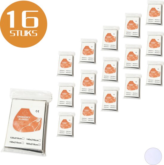 Lot De 16 Couvertures De Survie Thermiques Réfléchissantes - Urgence Randonnée Camping Marathon
