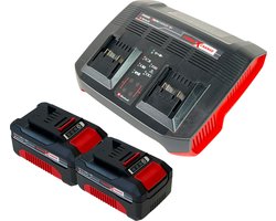 Einhell PXC Starter Kit 2x Power X-Change oplaadbare batterij 18 V 4.0 Ah ( 2x 4511396 ) + Power X-Twincharger 3A dubbele lader ( 4512069 )