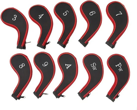 Livano Golfclub Headcover - Covers - Beschermers - Golfset - Rood - 10 Stuks van Merkloos — afbeelding 4