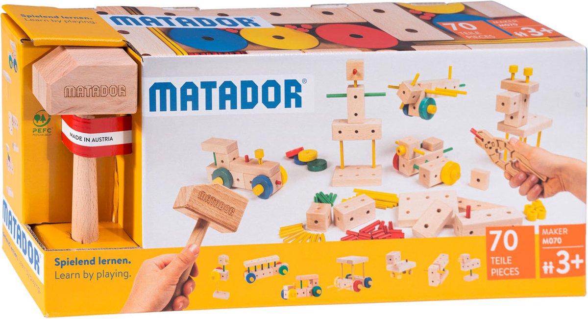 Matador Maker 3+ 70-delig Ki1 Houten bouwset