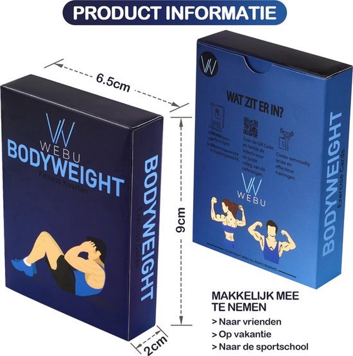 WEBU Workout Dobbelstenen + Bodyweight, Dumbbell, Weerstandsband, Kettlebell en Exercise Ball Workout Kaarten | Incl. Trainingsvideo's - Fitness - Crossfit - Thuis Sporten - Krachttraining - Yoga - Weerstandsbanden – foto 5