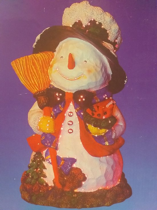 Kerstbal met sneeuwpop van Silk Clay