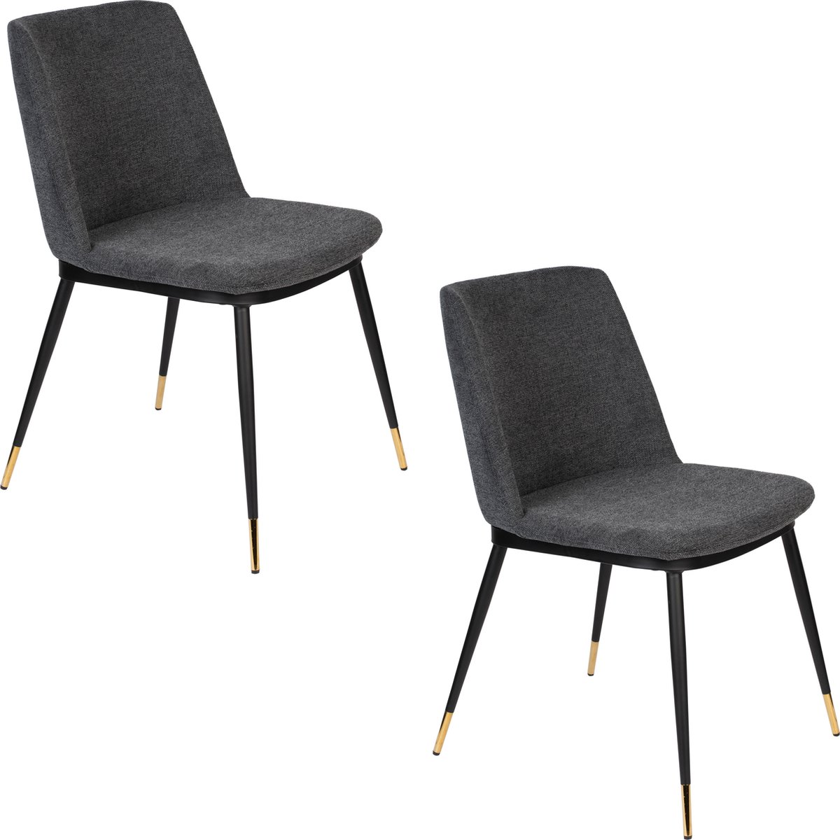 Housecraft Living Lionel Eetkamerstoelen Donkergrijs - Set van 2