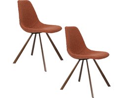 Dutchbone Franky Stoel BouclÃ© Terra - Set van 2