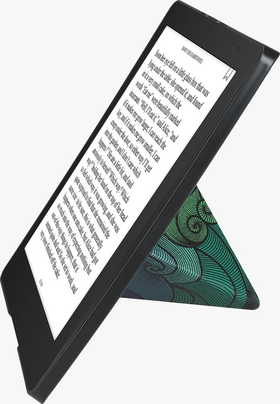 kwmobile e-reader hoesje geschikt voor Kobo Aura H2O Edition 2 hoes - Ereader flip case met standaard - E reader cover van kunstleer - In roze / blauw / groen van Merkloos — afbeelding 4