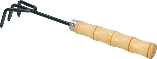 Mini hark - Tuinhark - Bladhark - Gazonhark - Tuinkrabber - Krabber - Tuingereedschap - Handgereedschap - Gereedschap voor de tuin - Donkergroen van SUM tuinaccessoires — afbeelding 4