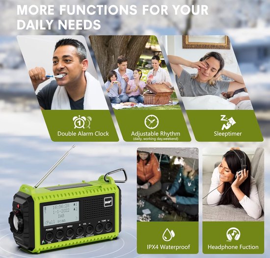 20.000 mAh zwengelradio met mobiele telefoon oplaadfunctie, zonne