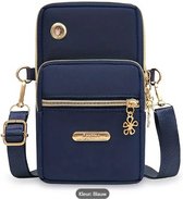Casual canvas crossbody tas voor dames - Lichtgewicht, met polyester voering, verstelbare riem, kleur blauw
