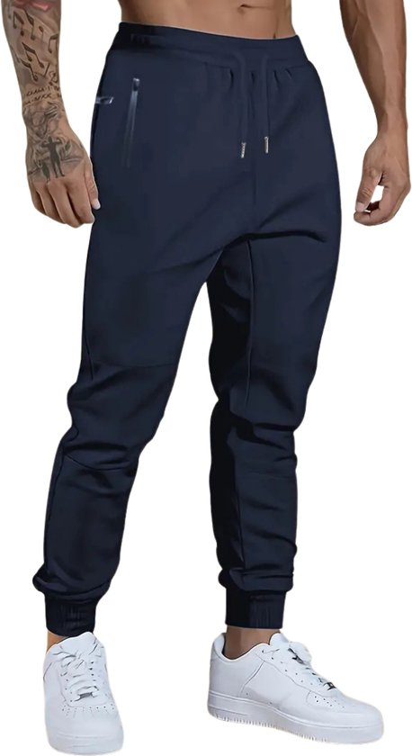 Livano Pantalon d'entraînement Homme - Pantalon de Sport - Pantalon d'entraînement Long - Survêtement - Vêtements de sport - Bleu Profond - XL
