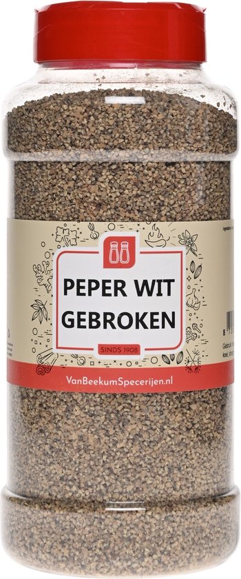 Poivre blanc cassé | Épandeur 500 grammes | Van Beekum Specerijen