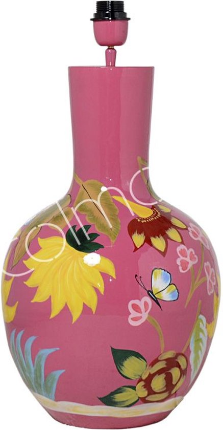 Lampe de table rose Colmore by Diga peinte à la main en émail 30 x 30 x 58 cm