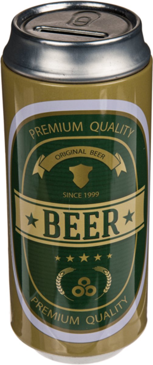 Tinnen Spaarpot - Bierblik spaarpot - Spaarpot voor op de bar - Bier accessoires