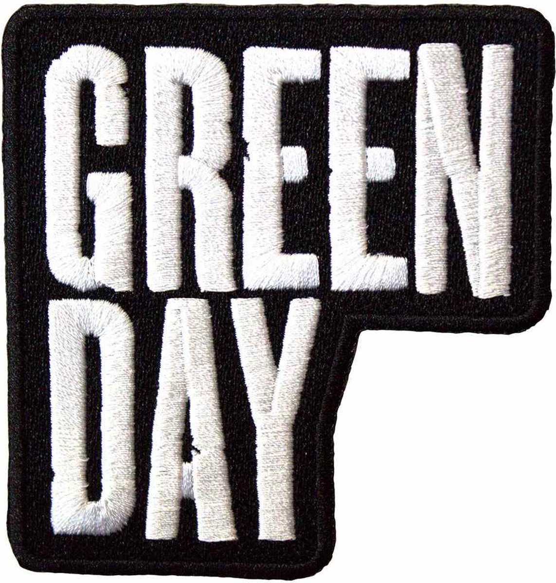 Green Day - Stacked Logo Patch - Zwart/Wit